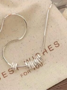 Silver Multi-Ring Pendant Necklace - Women Jewelry